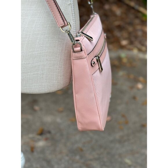 Michael Kors Jet Set Charm Pink Large North South Crossbody 32H1ST9C3C NEW - Picture 3 of 16